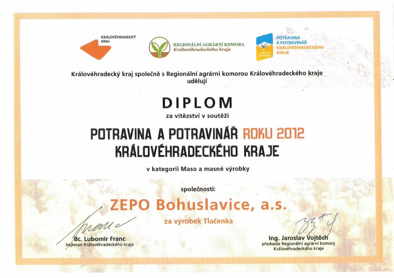 ZEPO Bohuslavice a.s. | Ocenění společnosti
