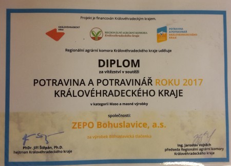 ZEPO Bohuslavice a.s. | Ocenění společnosti